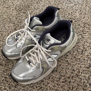 New Balance Gray and White Athletic Shoes
